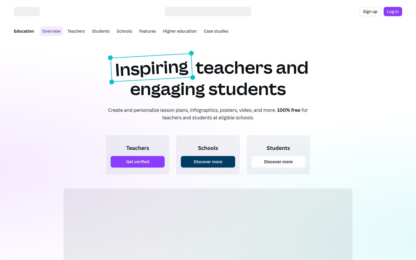 Canva for Education homepage screenshot