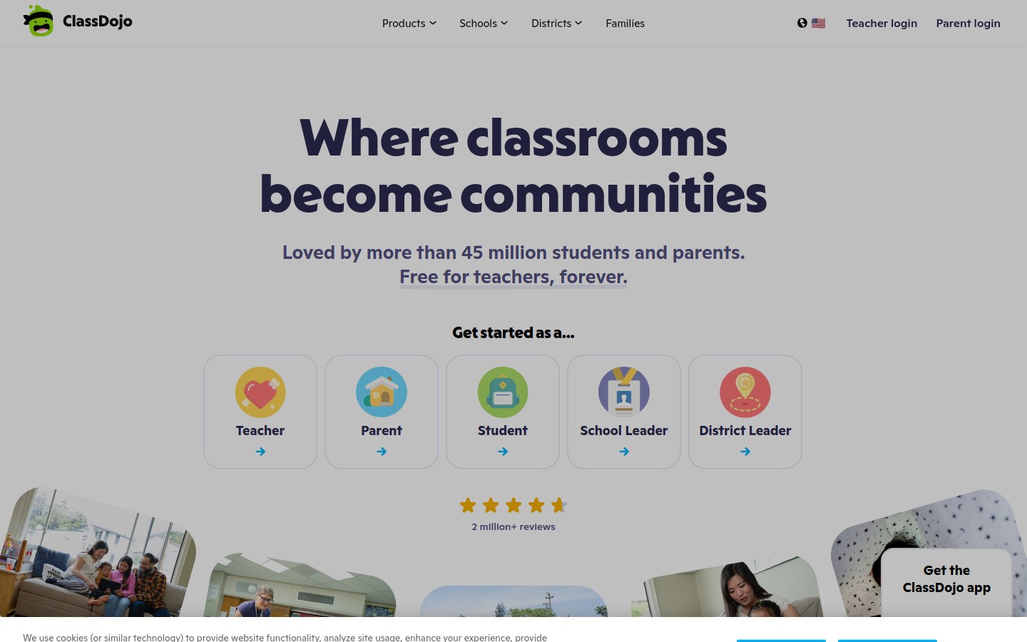 ClassDojo homepage screenshot