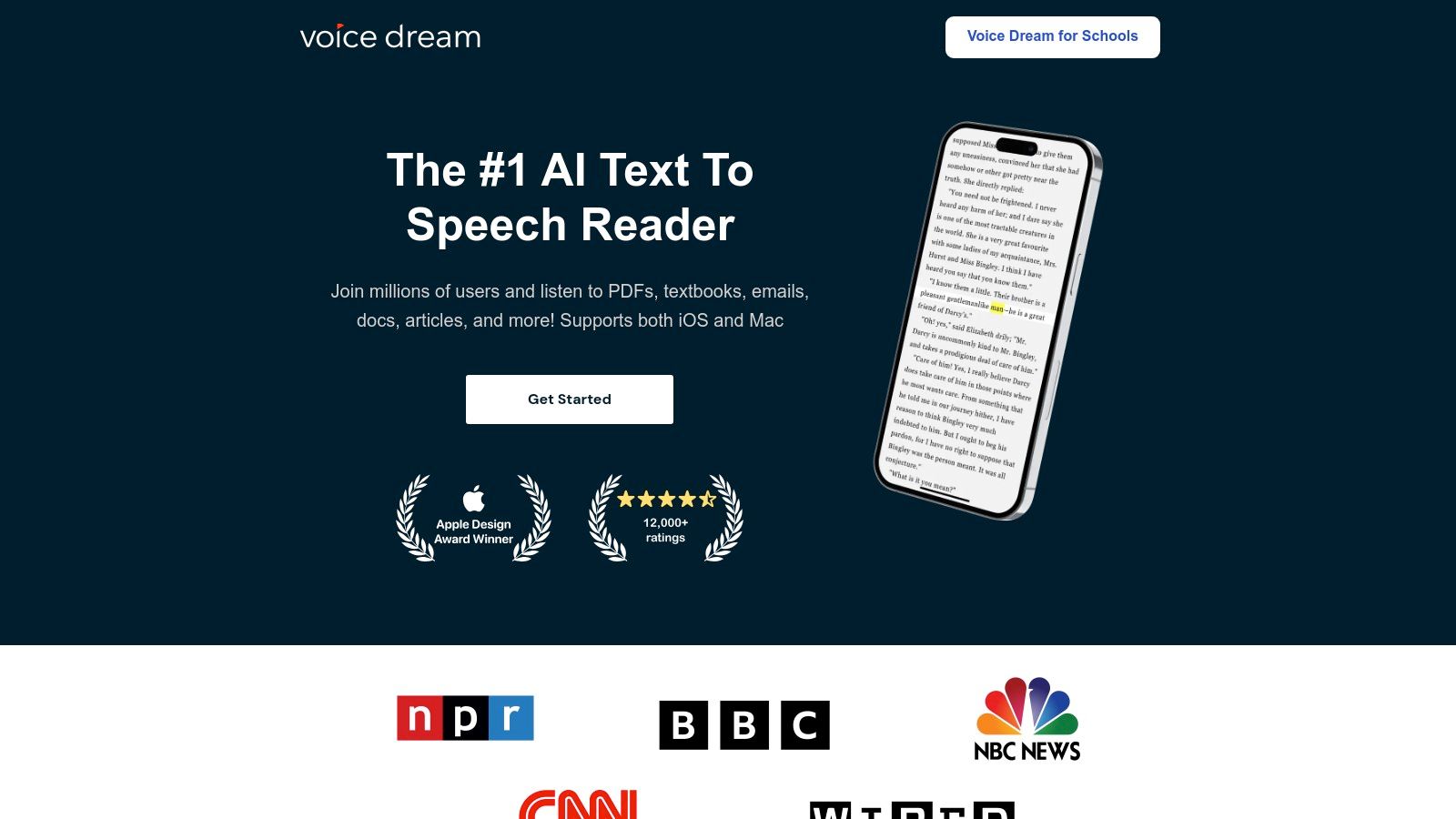 Image illustrant la section sur 8. Voice Dream Reader