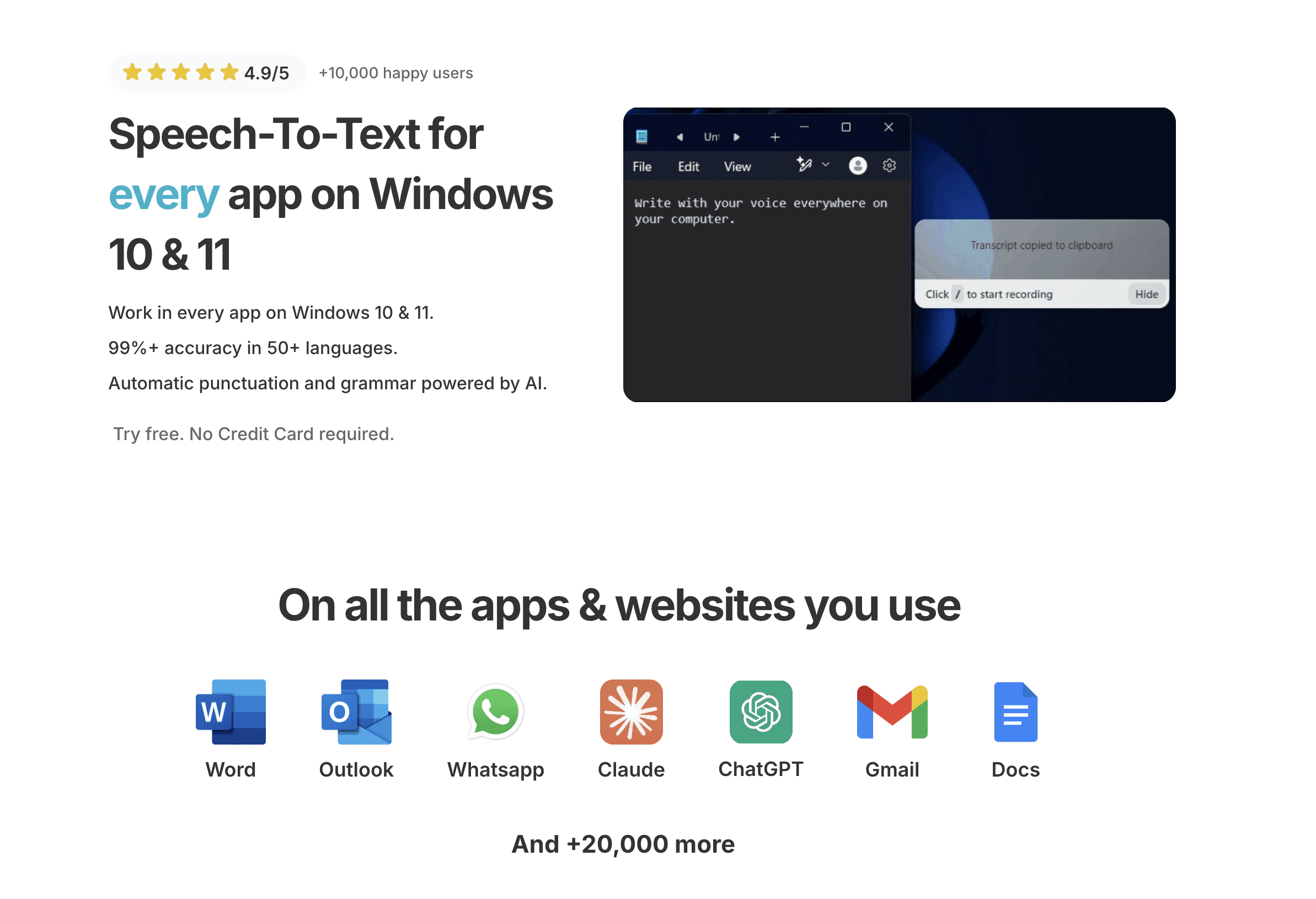Bild zum Abschnitt 1. Voicy, der Testsieger für Windows