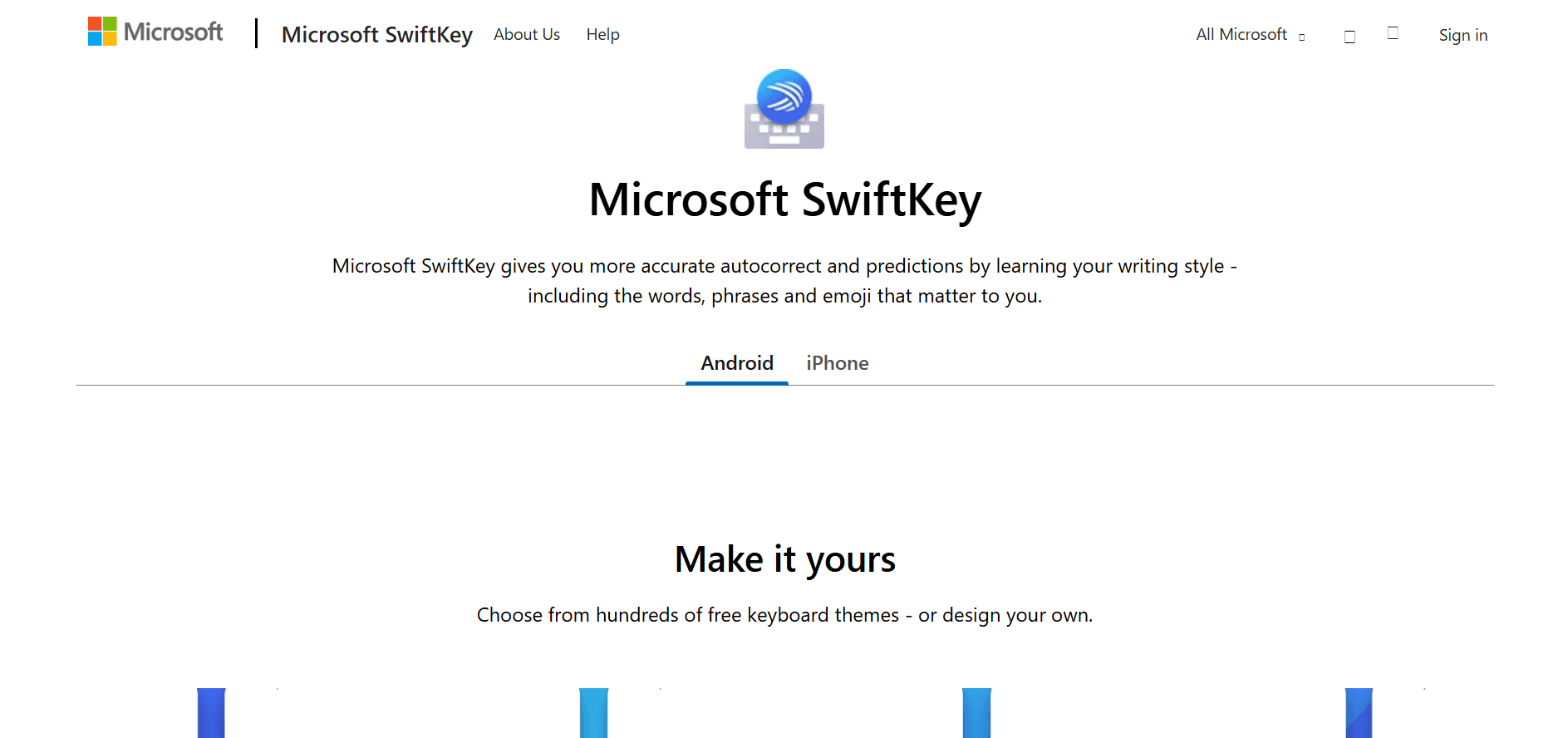 Image accompanying the section on 4. Microsoft SwiftKey Keyboard