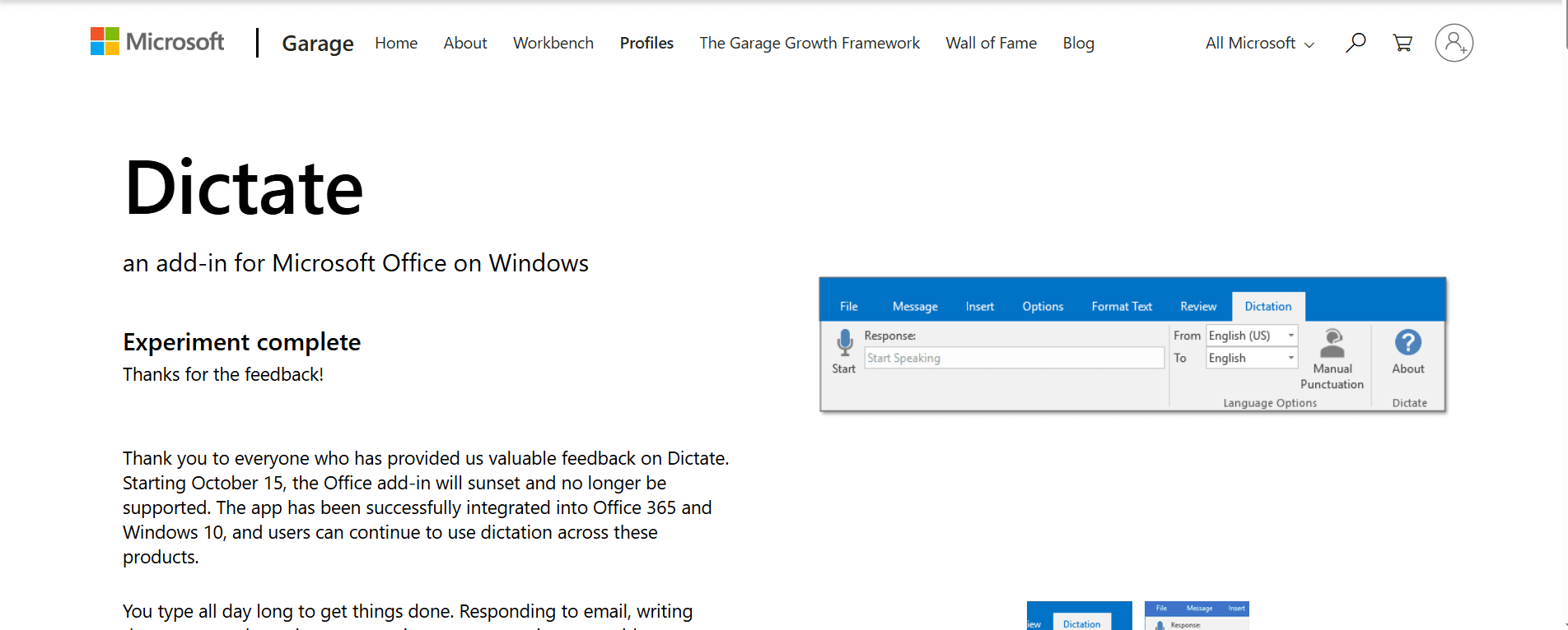 Image accompanying the section on 5. Microsoft 365 Word Dictate