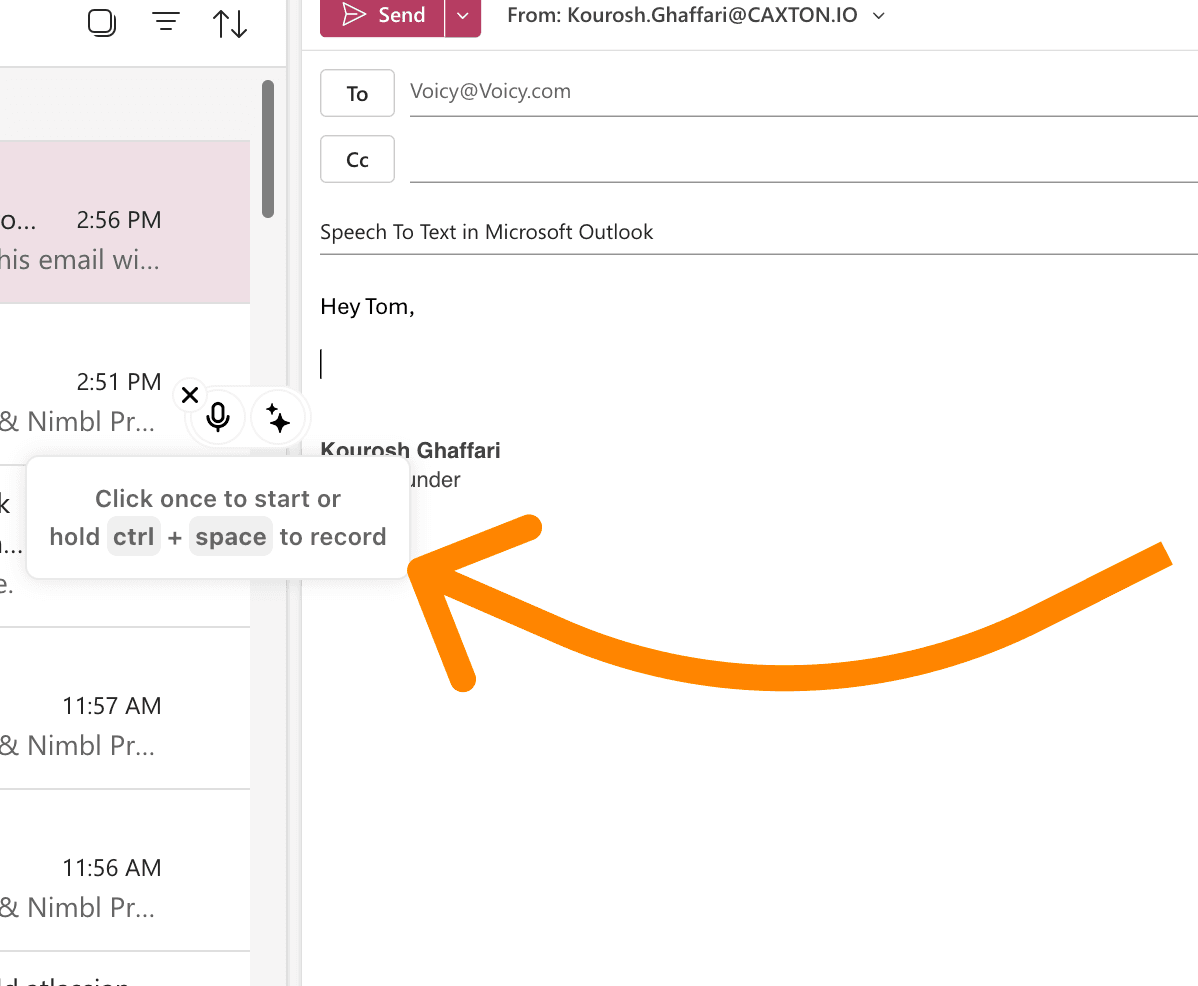 Image illustrant la section sur Étape 2 : Rédigez un nouvel e-mail sur Outlook