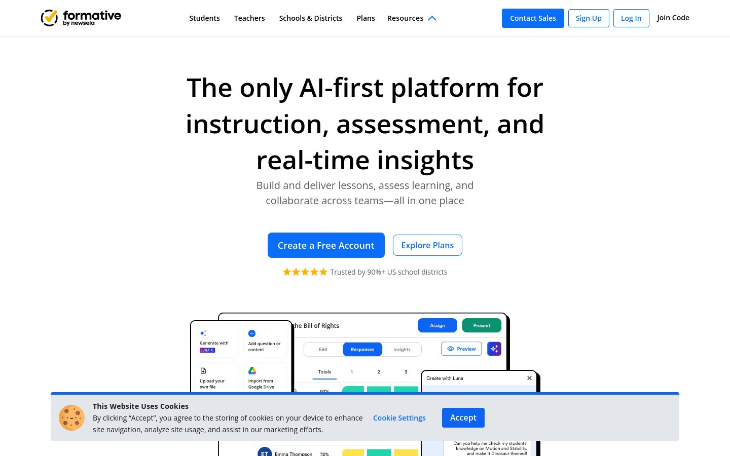 Formative homepage screenshot
