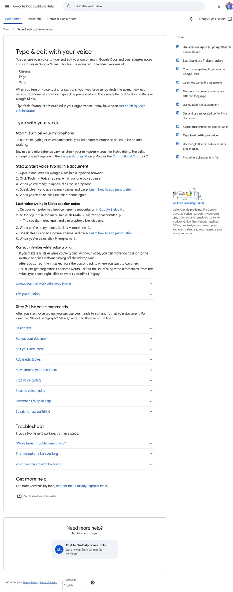Google Docs Voice Typing Not Working? Fix Mic Permissions and Admin Blocks