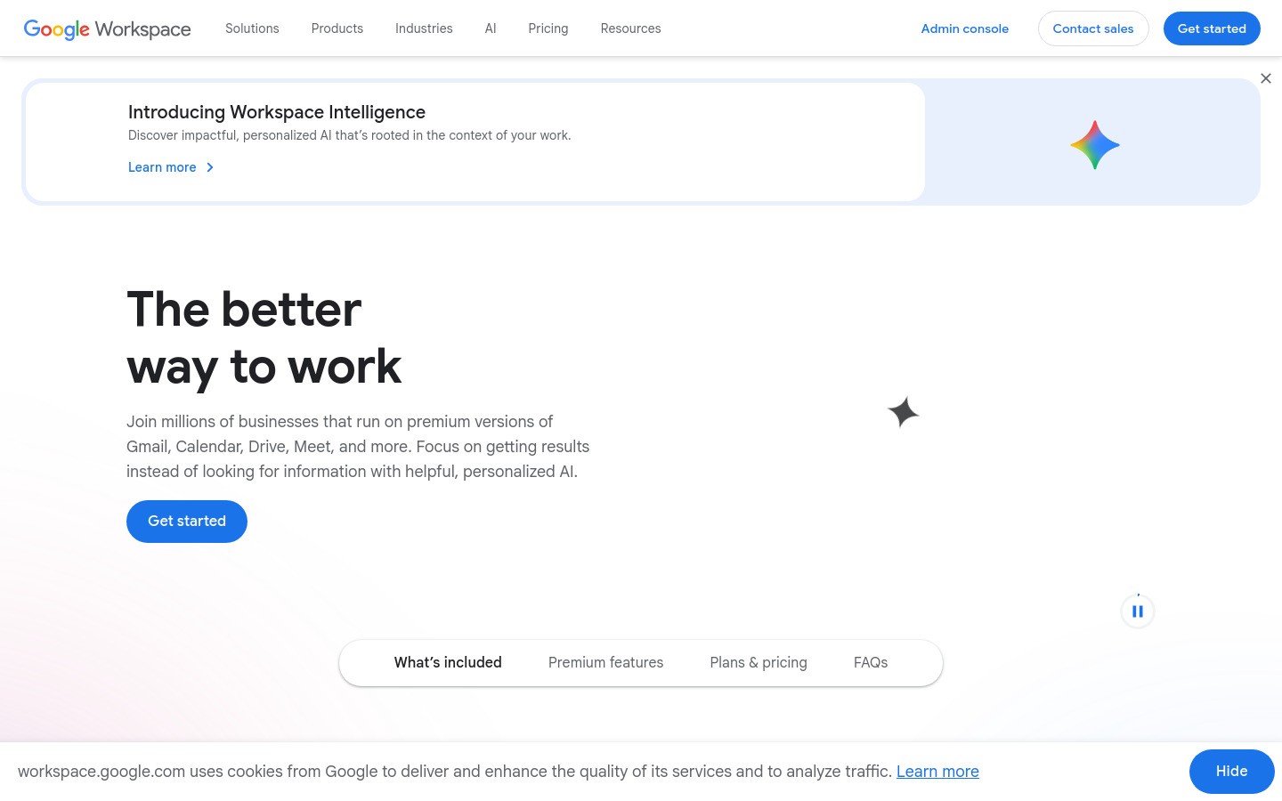 Google Workspace homepage screenshot