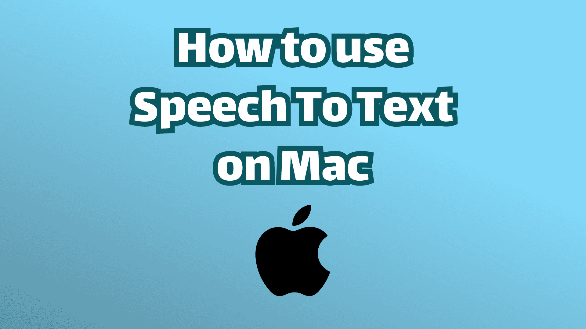 Cover image: How to use speech to text on mac. Apple logo in black. 