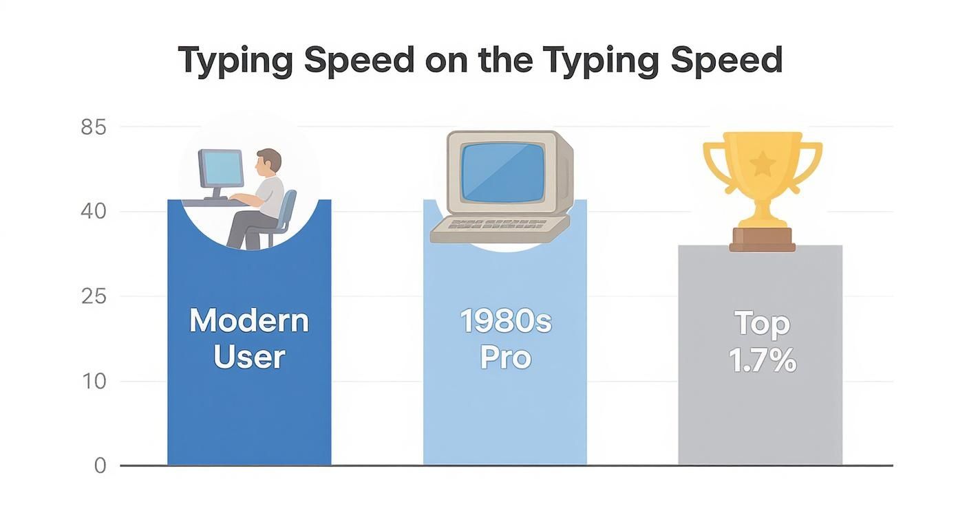 Infographic about how to type faster on a keyboard