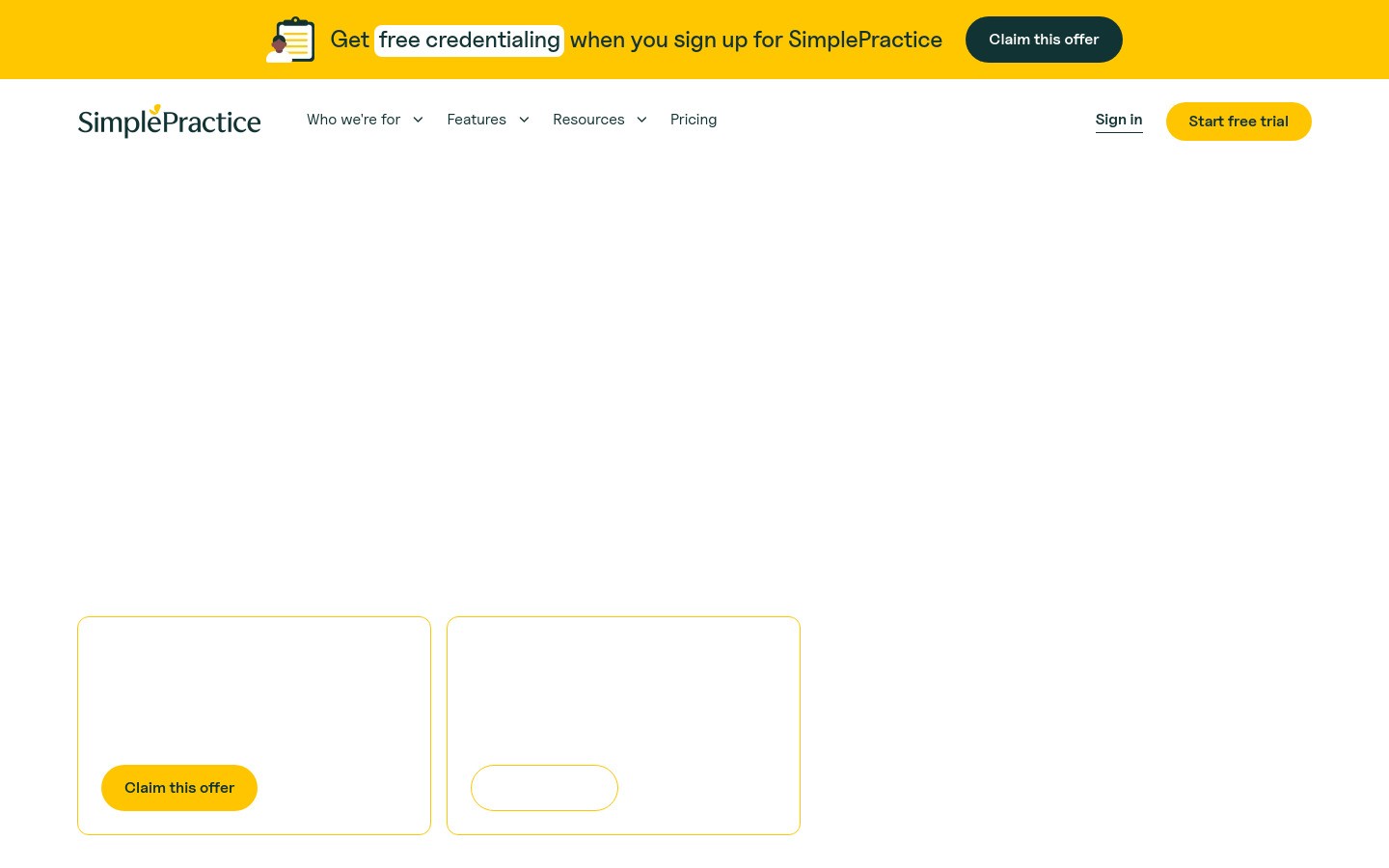 SimplePractice EHR software screenshot