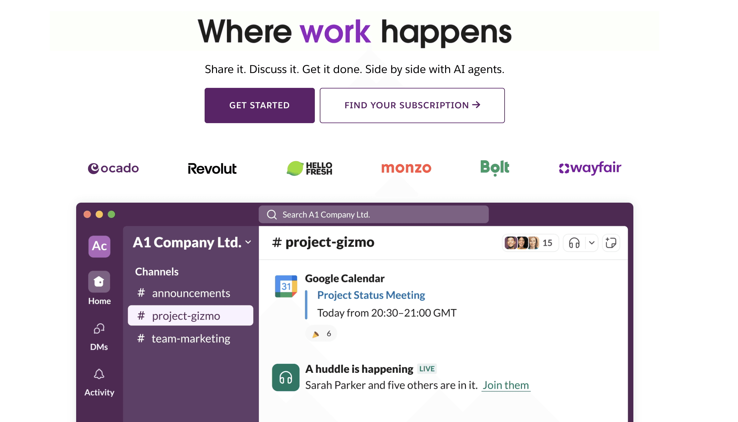 Slack Windows 11 App homepage screeshot