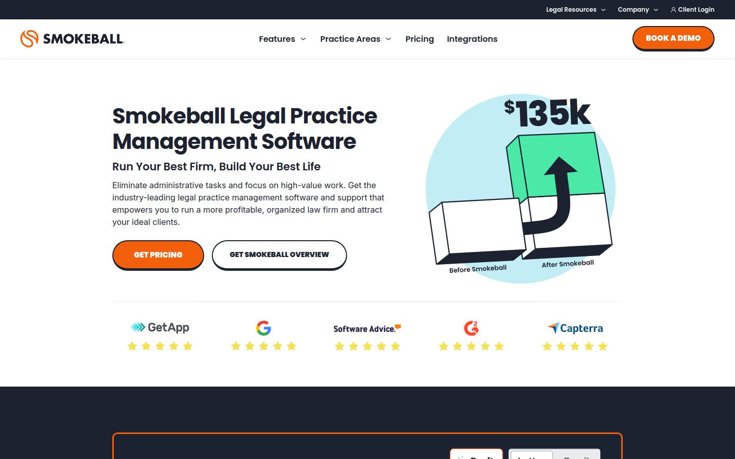 Smokeball homepage screenshot