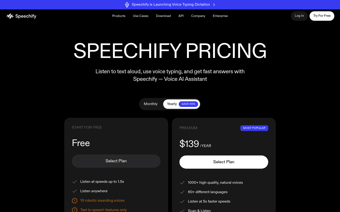 Speechify product screenshot