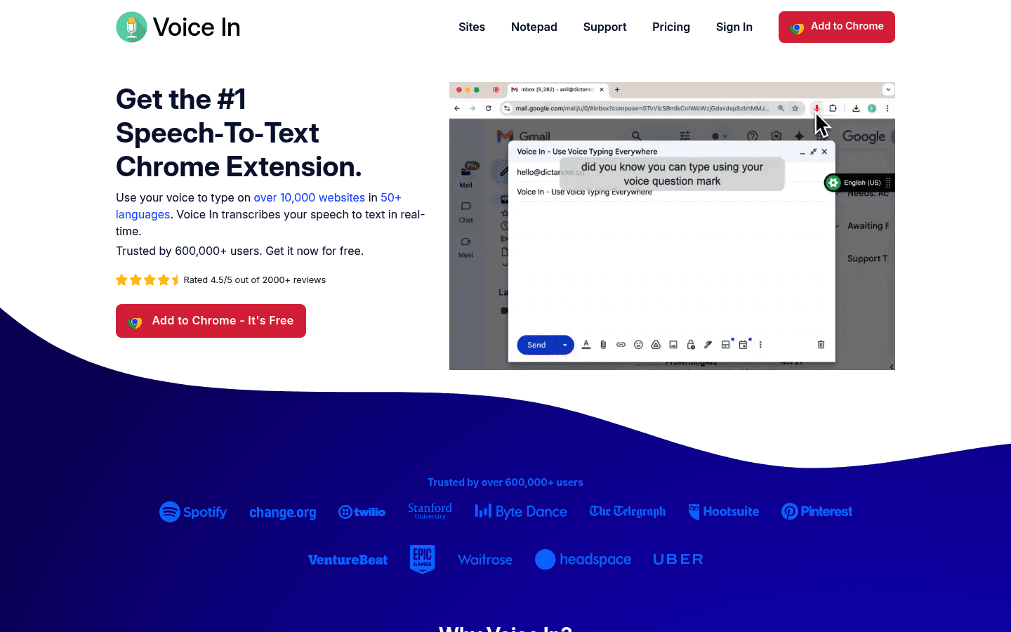 Voice In product screenshot