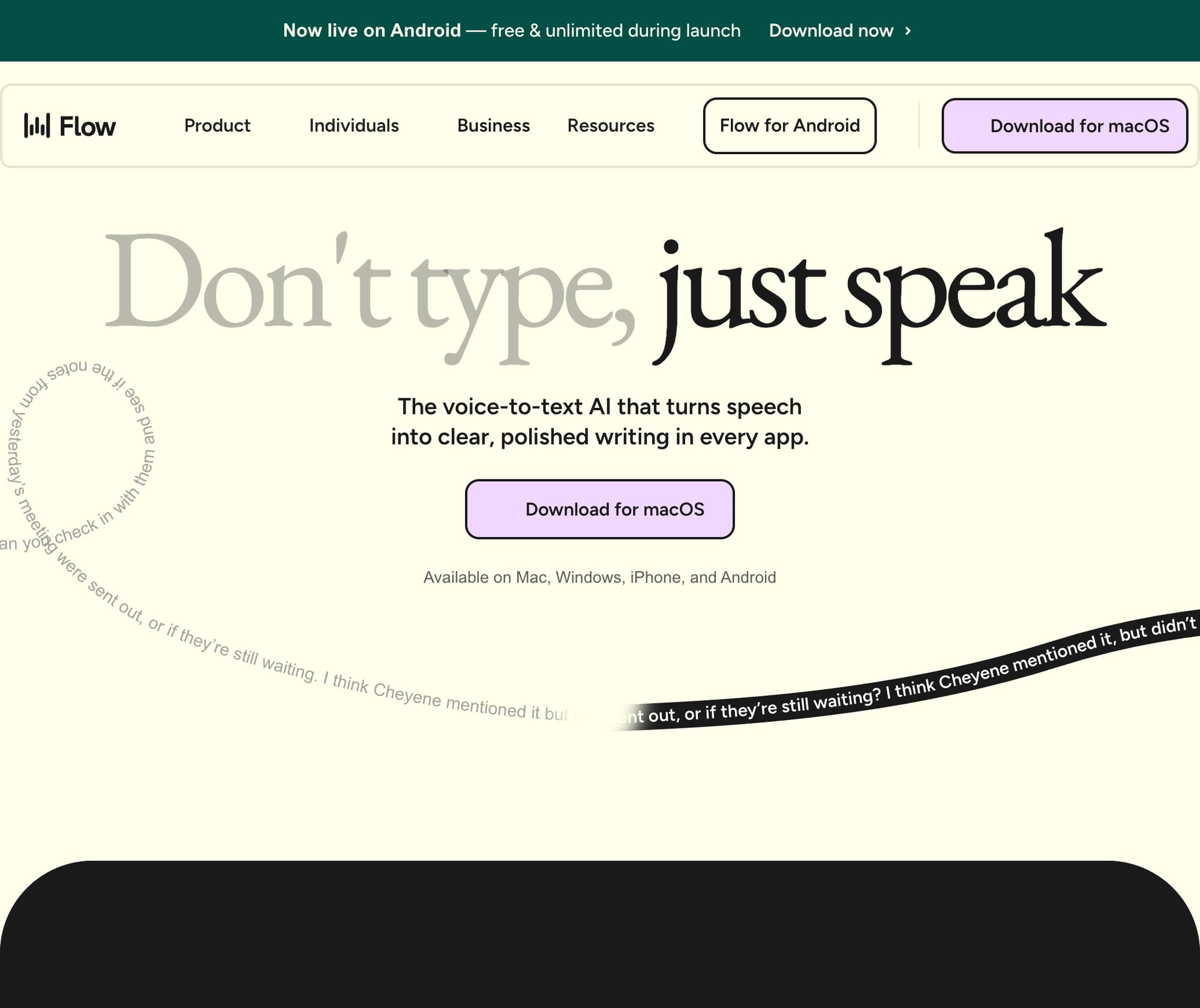 Wispr Flow homepage