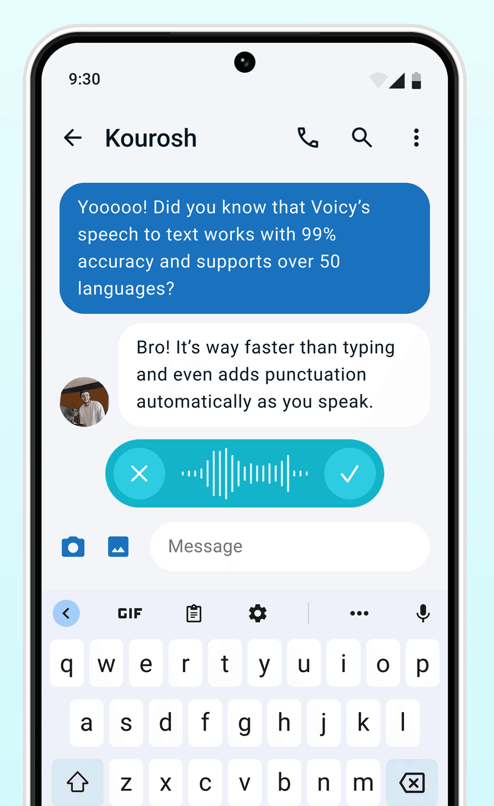 Voicy dictation on Android