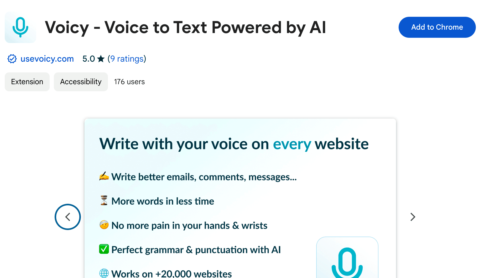 Voicy in the Chrome Web Store