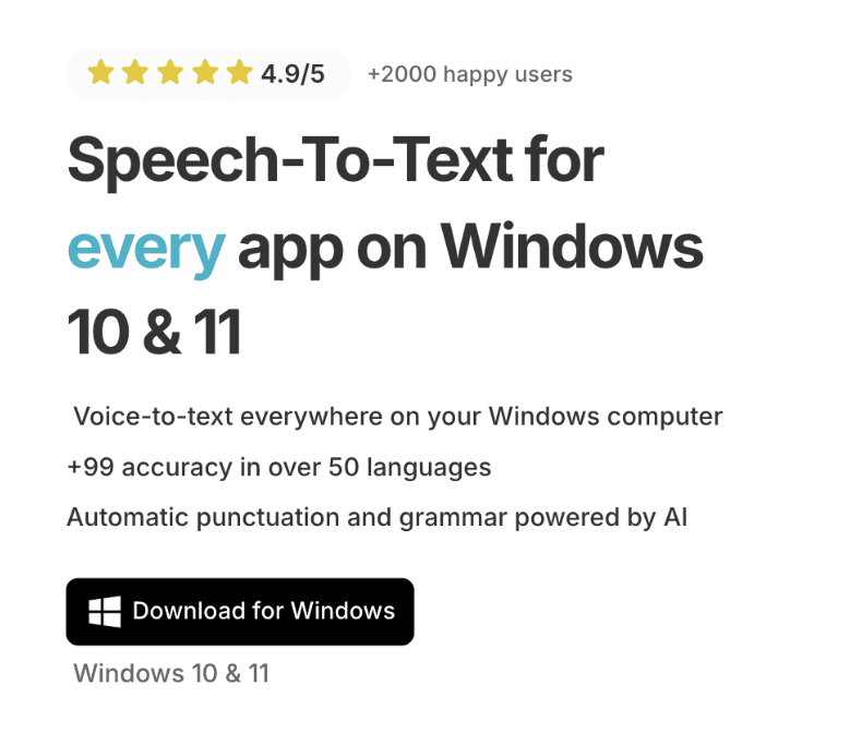 Voicy Windows app download page