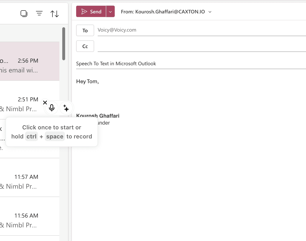 Outlookを開き、新しいメールの作成を開始します